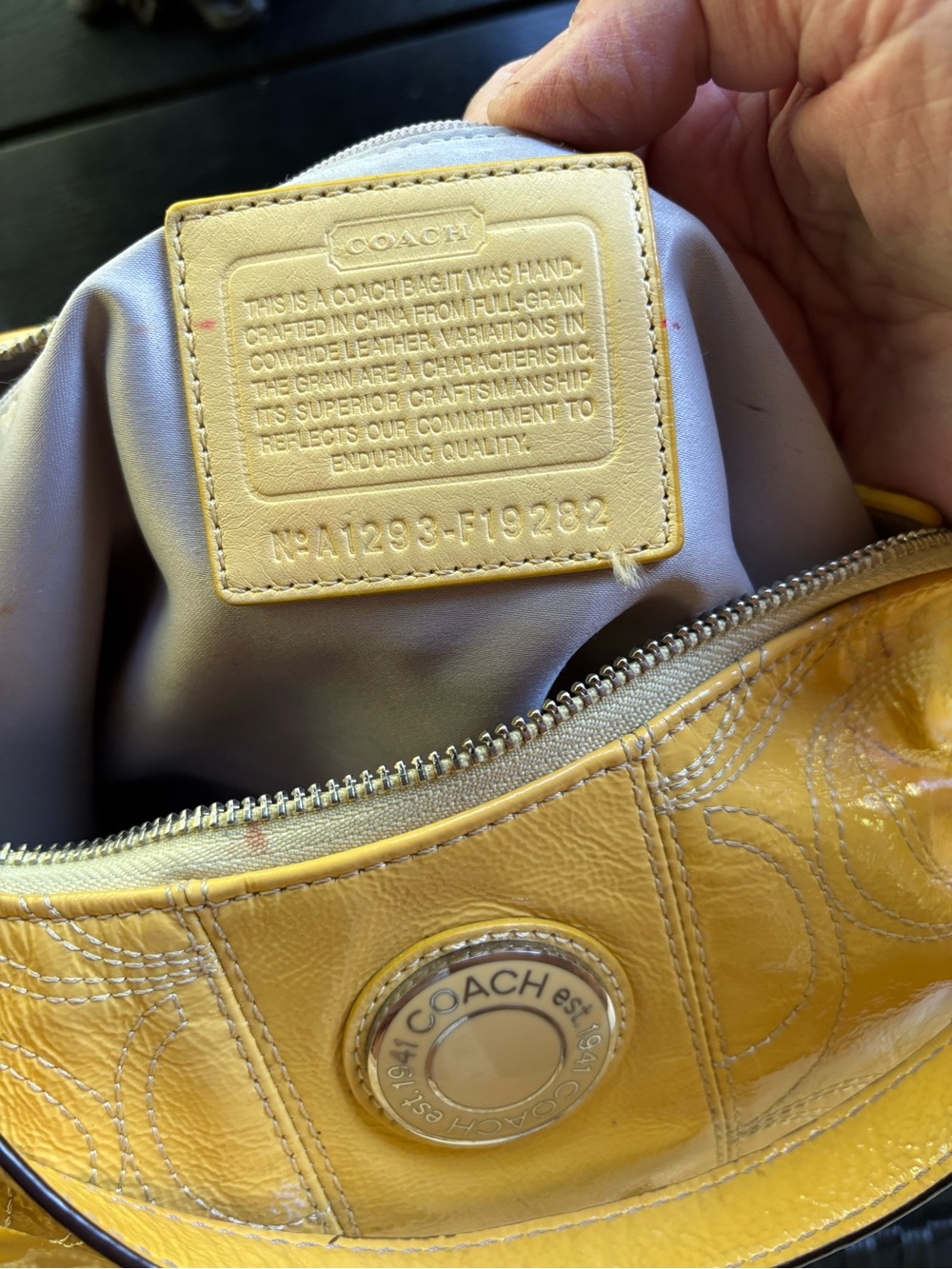 Coach Mustard Yellow Leather Hobo Shoulder Bag - Picture 11 of 16